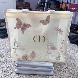 GWP. Dior  Beige Floral and Butterfly Tote